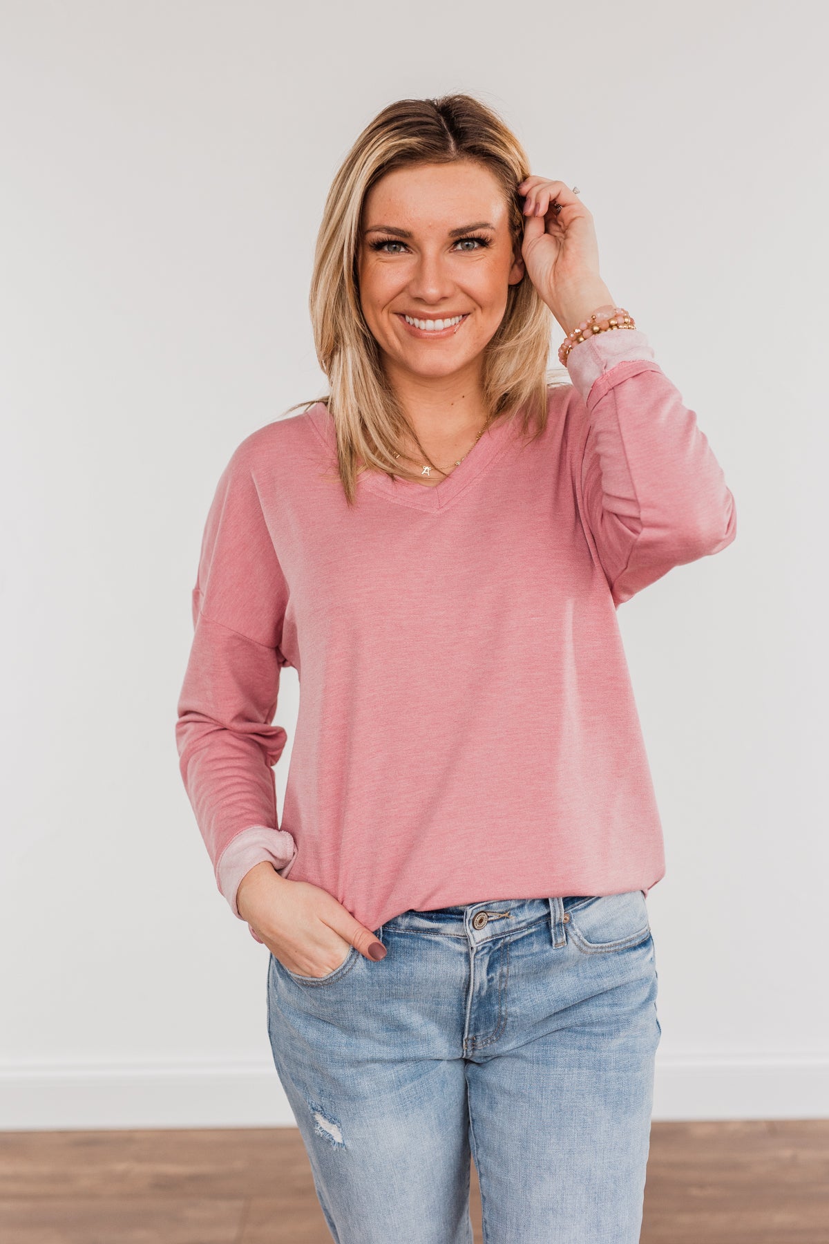 Where Is The Love Long Sleeve Top- Mauve