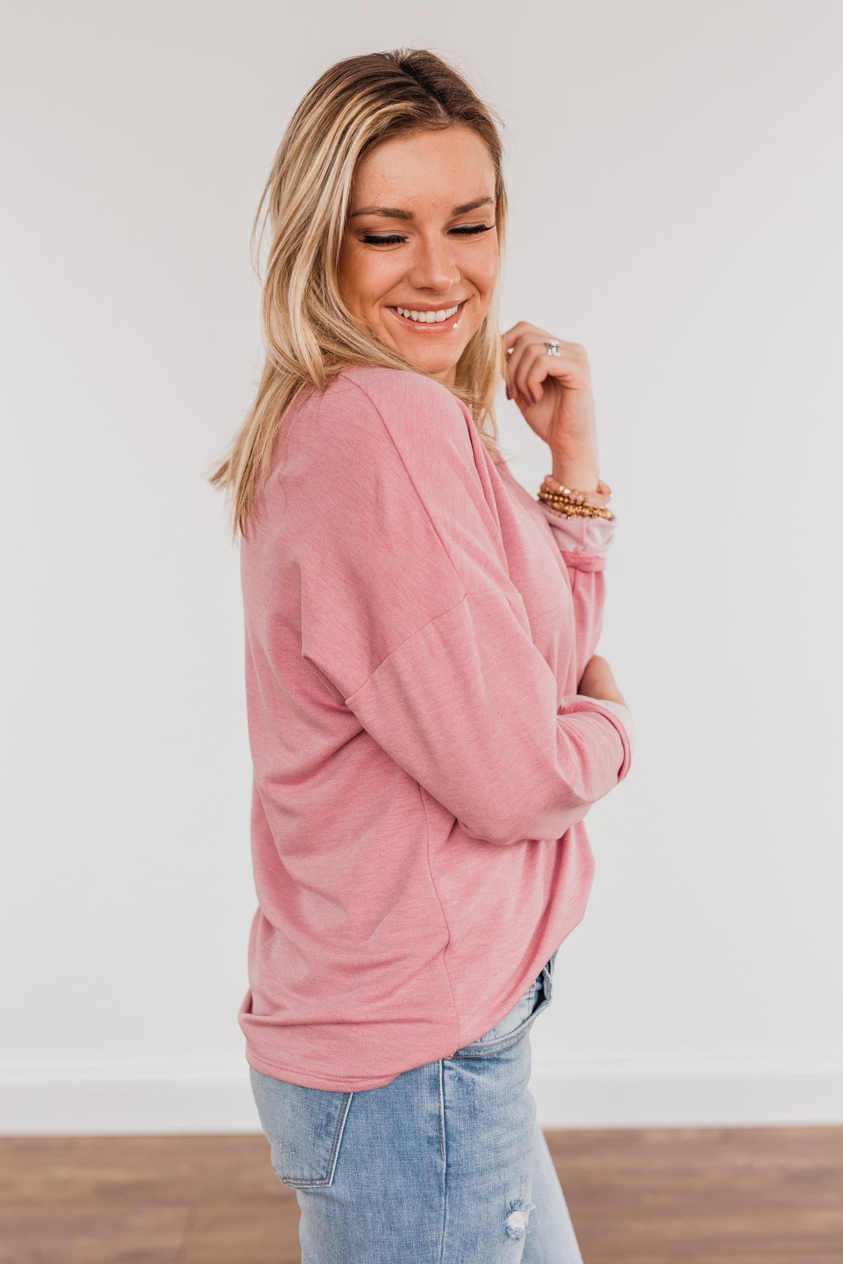 Where Is The Love Long Sleeve Top- Mauve