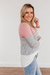 Your Time To Sparkle Color Block Top- Mauve & Ivory