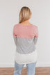 Your Time To Sparkle Color Block Top- Mauve & Ivory