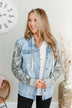 Wanderlust Wonder Button Down Denim Jacket- Camo & Denim