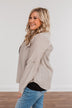 Majestic Moments Button Top- Taupe
