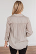 Majestic Moments Button Top- Taupe