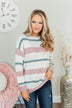 Proud Of Myself Striped Sweater- Ivory, Mauve, & Navy