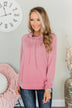 Simply Sweet Cowl Neck Top- Pink