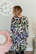 Lovely Life Of Mine Leopard Cardigan- Indigo, Lime, Coral & Ivory