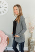 True To My Heart Open Front Cardigan- Charcoal