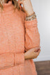 Limelight Aura Knit Cowl Neck Sweater- Coral