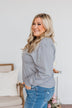 "Loved" Graphic Long Sleeve Top- Grey