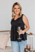 Always Be Yours V-Neck Tank Top- Black