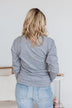 "Loved" Graphic Long Sleeve Top- Grey