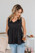 Always Be Yours V-Neck Tank Top- Black