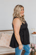 Always Be Yours V-Neck Tank Top- Black