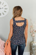Shortcut To Spring Floral Tank Top- Navy