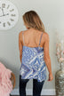 Beautiful Destinations Tiered Tank Top- Blue & Off White