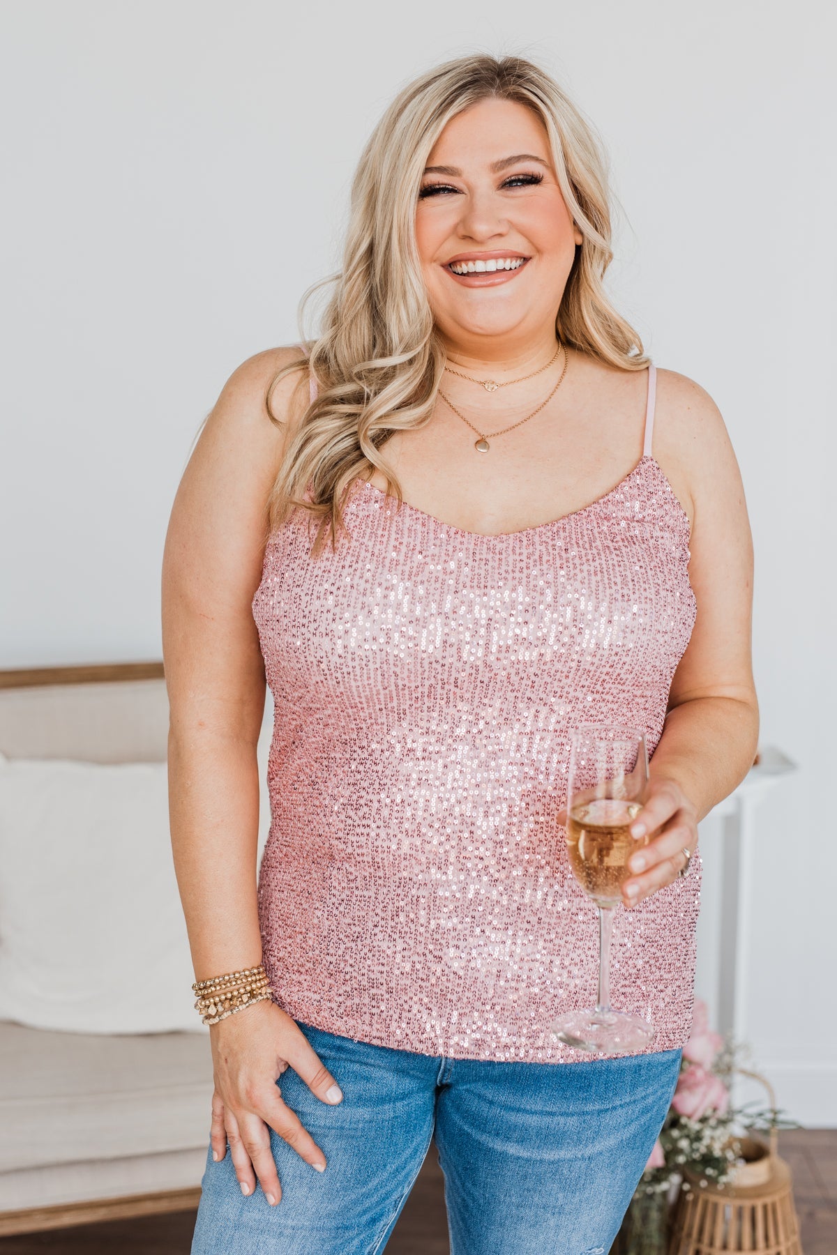 Dance Through The Night Sequin Tank Top Pink The Pulse Boutique