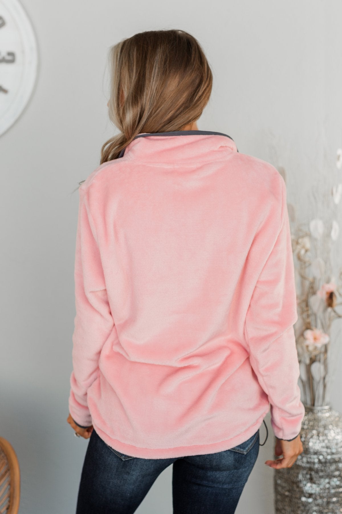 Pulse Exclusive 1/4 Zip Sherpa- Salmon Pink – The Pulse Boutique