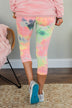 Stay Cozy Tie Dye Leggings- Neon Yellow, Pink, & Navy