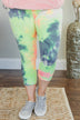 Stay Cozy Tie Dye Leggings- Neon Yellow, Pink, & Navy