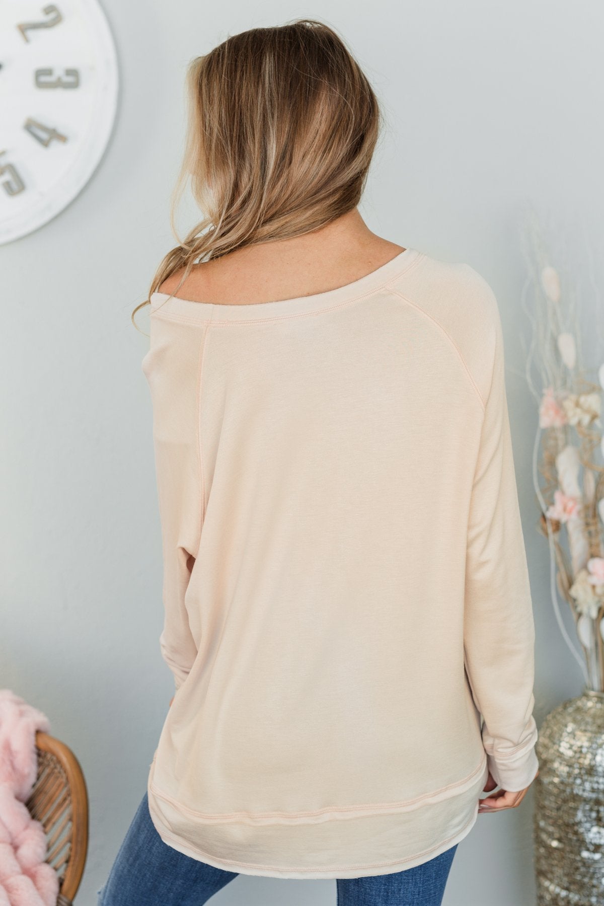 Wake Up The Day Long Sleeve Top- Oatmeal