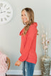 My Time To Shine Cowl Neck Top- Dark Coral