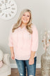 Reaching For Love Thermal Knit Top- Light Pink