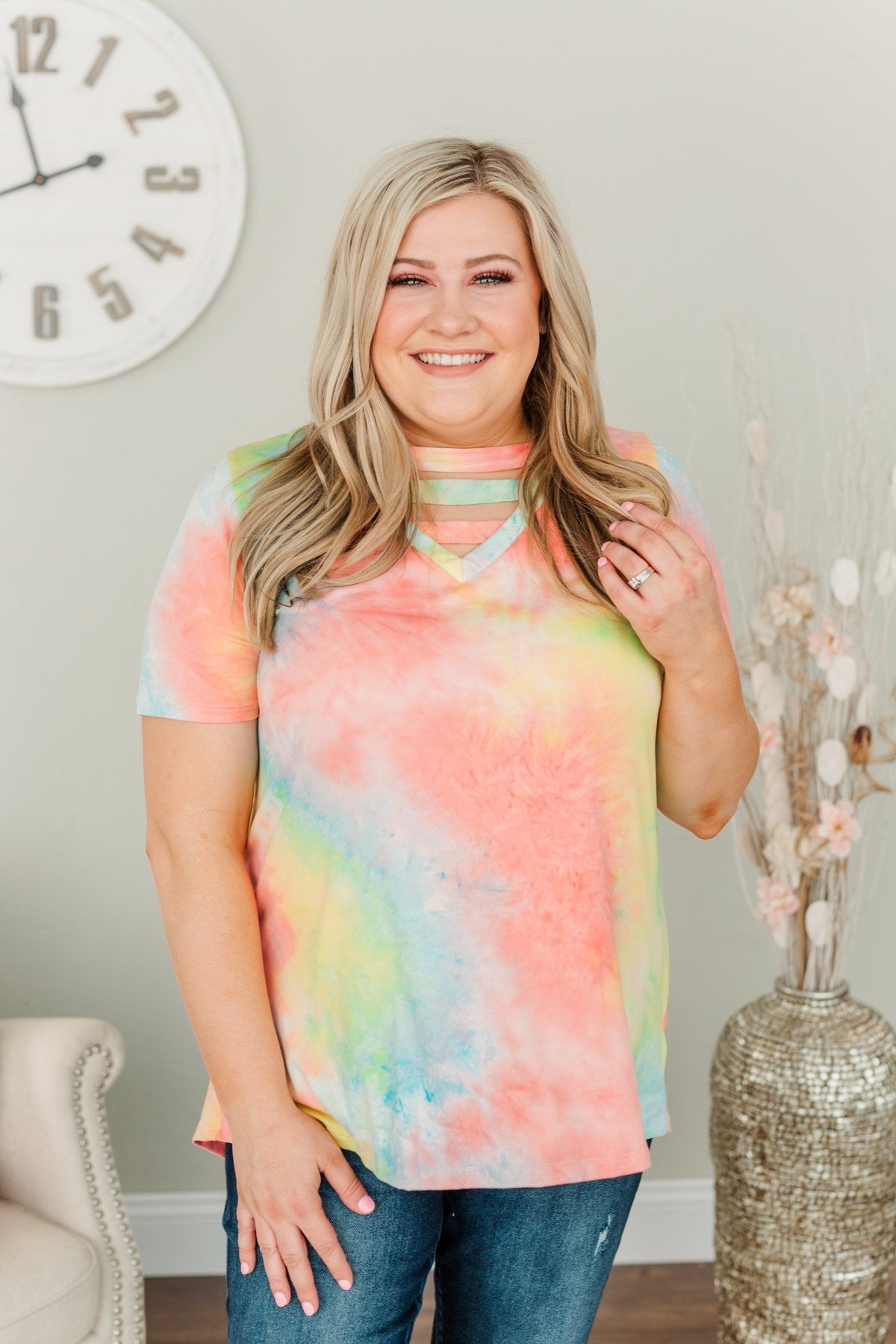 Live In The Moment Tie Dye Top- Multi-Color