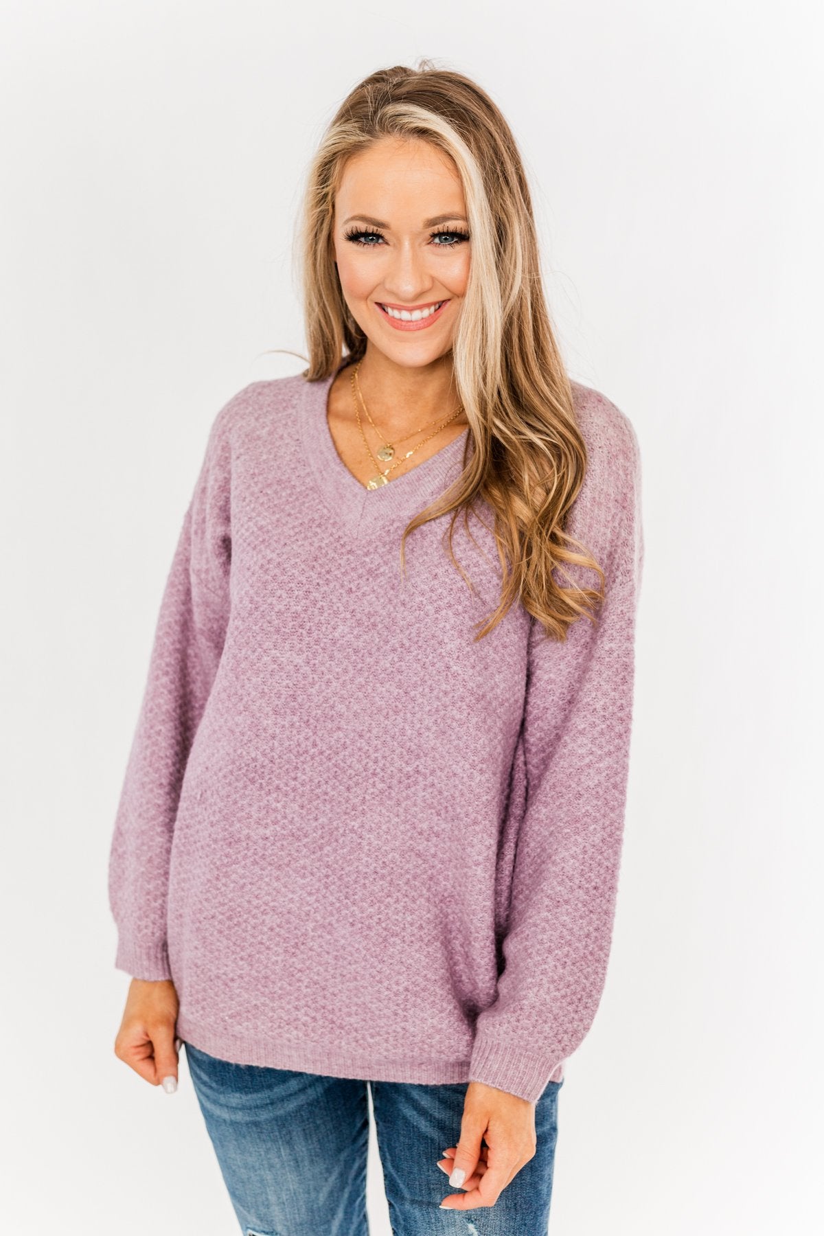 Find Your Joy Thick Knit Sweater- Lavender