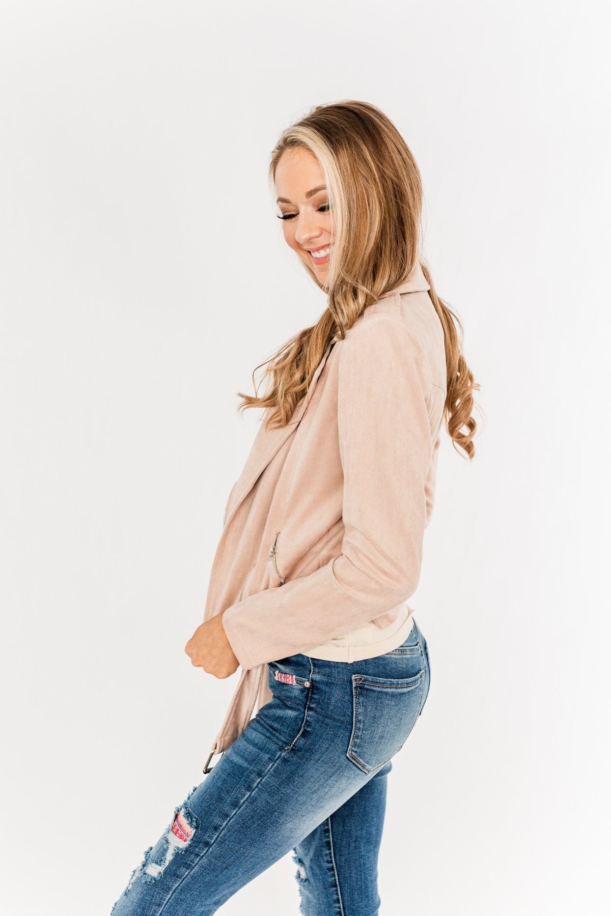 Came Here To Conquer Lightweight Jacket- Light Blush