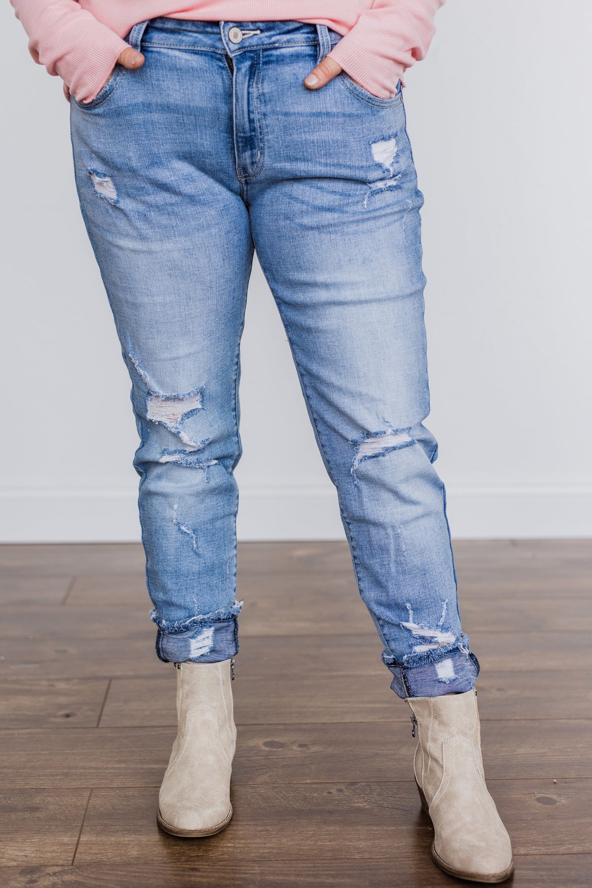 KanCan Distressed Skinny Jeans- Bonnie Wash