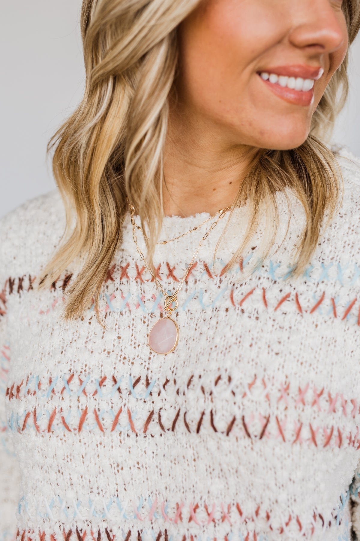 Feeling Blushed 2 Tier Necklace- Pink