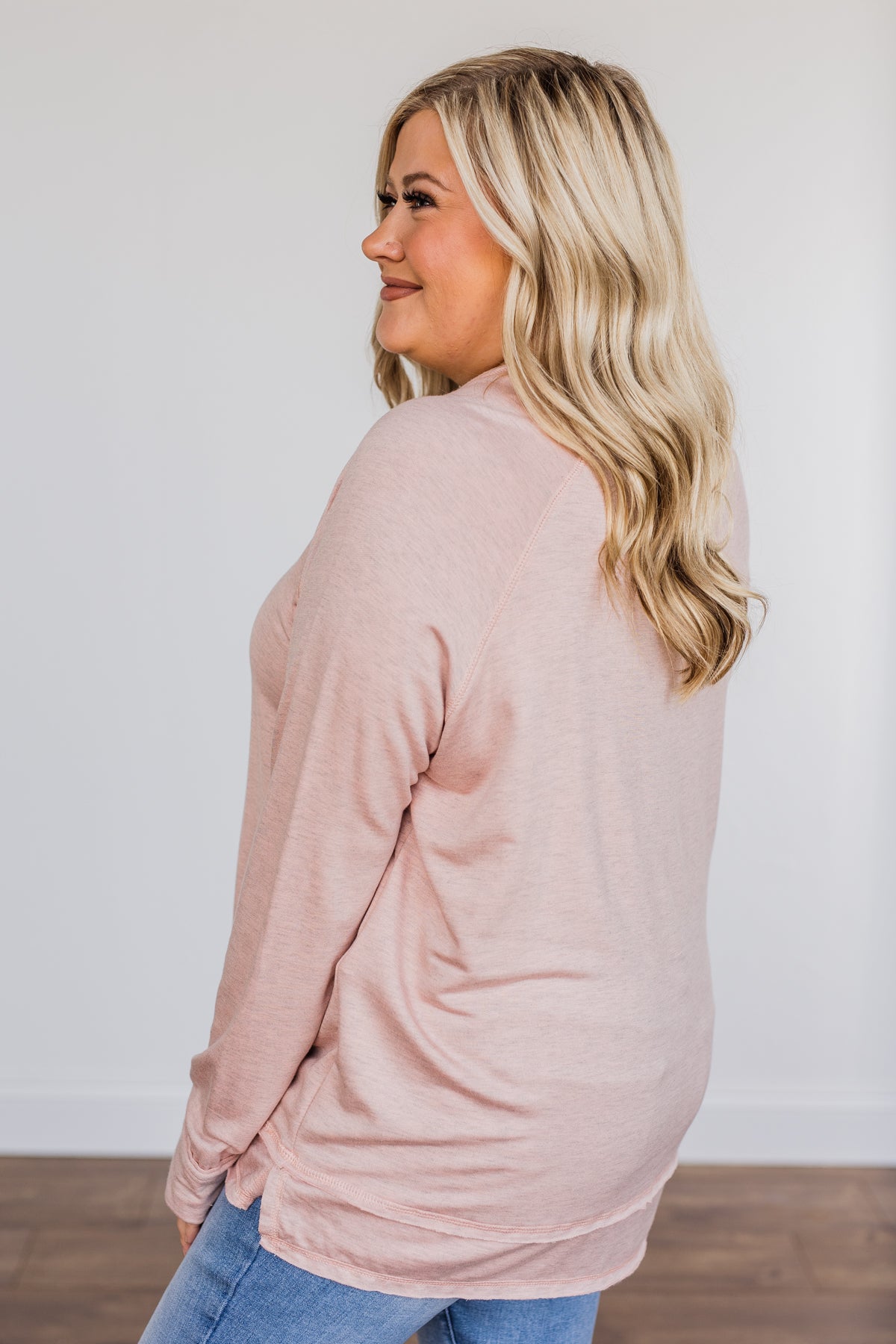 Wake Up The Day Long Sleeve Top- Blush