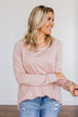 Wake Up The Day Long Sleeve Top- Blush