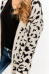 Swept Me Away Animal Print Cardigan- Ivory & Black