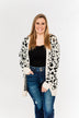 Swept Me Away Animal Print Cardigan- Ivory & Black