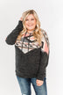Ready For A Good Time Aztec Hoodie- Heathered Black