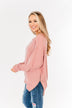 Falling In Reverse Knit Sweater- Dusty Pink