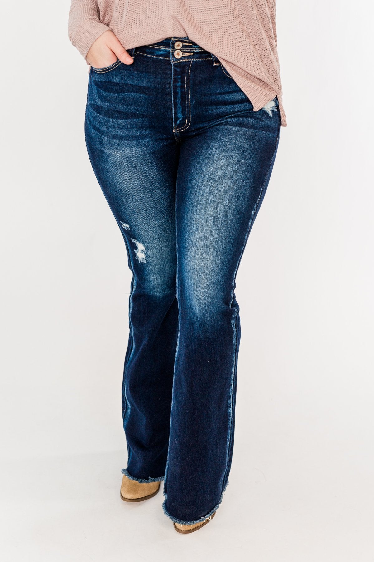 KanCan High Rise Flare Bottom Jeans- Talia Wash