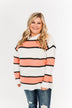 Oh So Soft Striped Knit Sweater- Coral