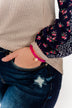 Little Bit Of Love Single Beaded Bracelet- Fuschia & Gold
