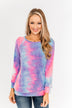 Searching For Sunshine Tie Dye Top- Purple, Blue, Neon Pink
