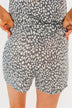 Born Wild Leopard Lounge Shorts- Charcoal & Ivory
