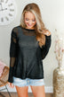 Love Like Crazy Open Knit Sweater- Black