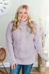 Smells Like Snow Knit Turtleneck Sweater- Lavender