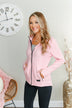 Pulse Exclusive Zip Up Athleisure Jacket- Baby Pink