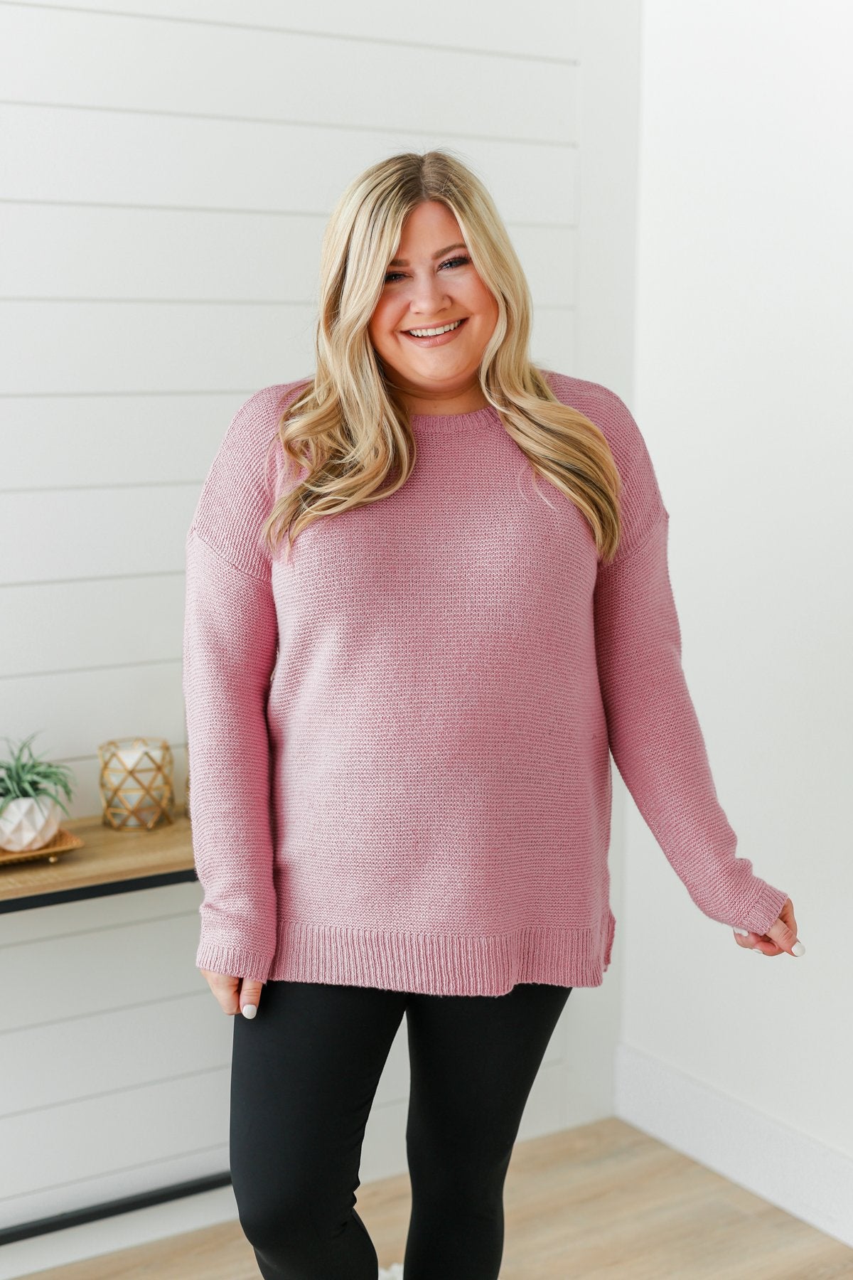 Reaching Out To You Knit Sweater- Dusty Pink