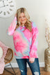 Nice To Notice Long Sleeve Top- Fuchsia, Peach, Sky Blue