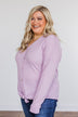 Loving You Thermal Button Knot Top- Lavender