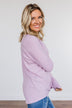 Loving You Thermal Button Knot Top- Lavender