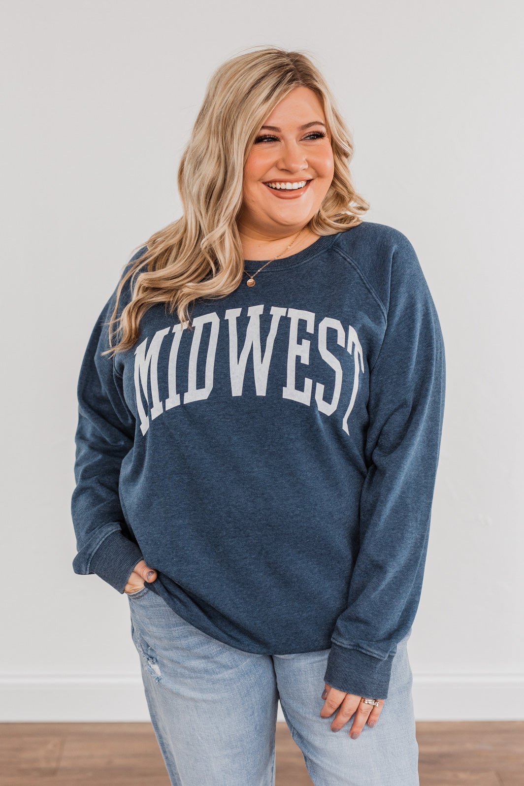 トップス Just Right those days crew neck Side Zip Sweatshirt Tunic For Women | Factory